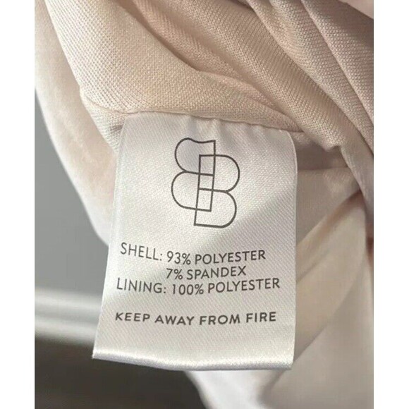 Baltic Born Poppy Satin Midi Dress XS Knot Front Flutter Sleeve Champagne Tie - Picture 6 of 11